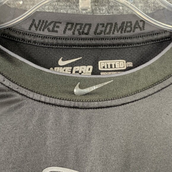 Nike ProCombat Long Sleeve Top Men Small Fitted Dri Fit Gray Baseball - Picture 5 of 12